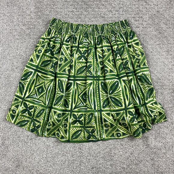 Vanessa Virginia Skirt Womens 10 Green Anthropologie Boho Geometric Embroidered - Picture 2 of 10